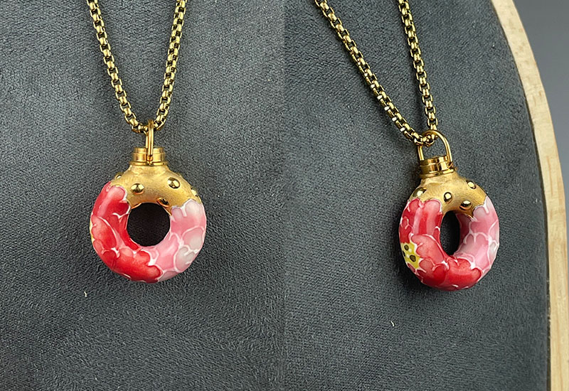 牡丹情緣香氛項鍊(粉紅)